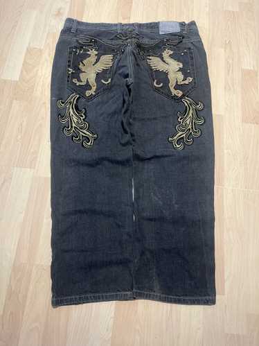 Affliction × Jnco × Southpole y2k tribal embroider