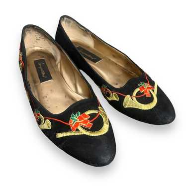 Vintage Christmas Ballet Flats Size 9 - image 1