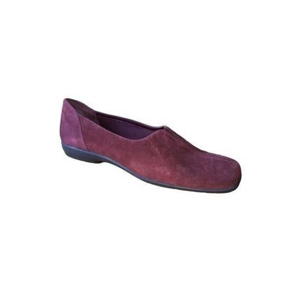 Easy Spirit Womens Burgundy Flat Leather Loafers … - image 1