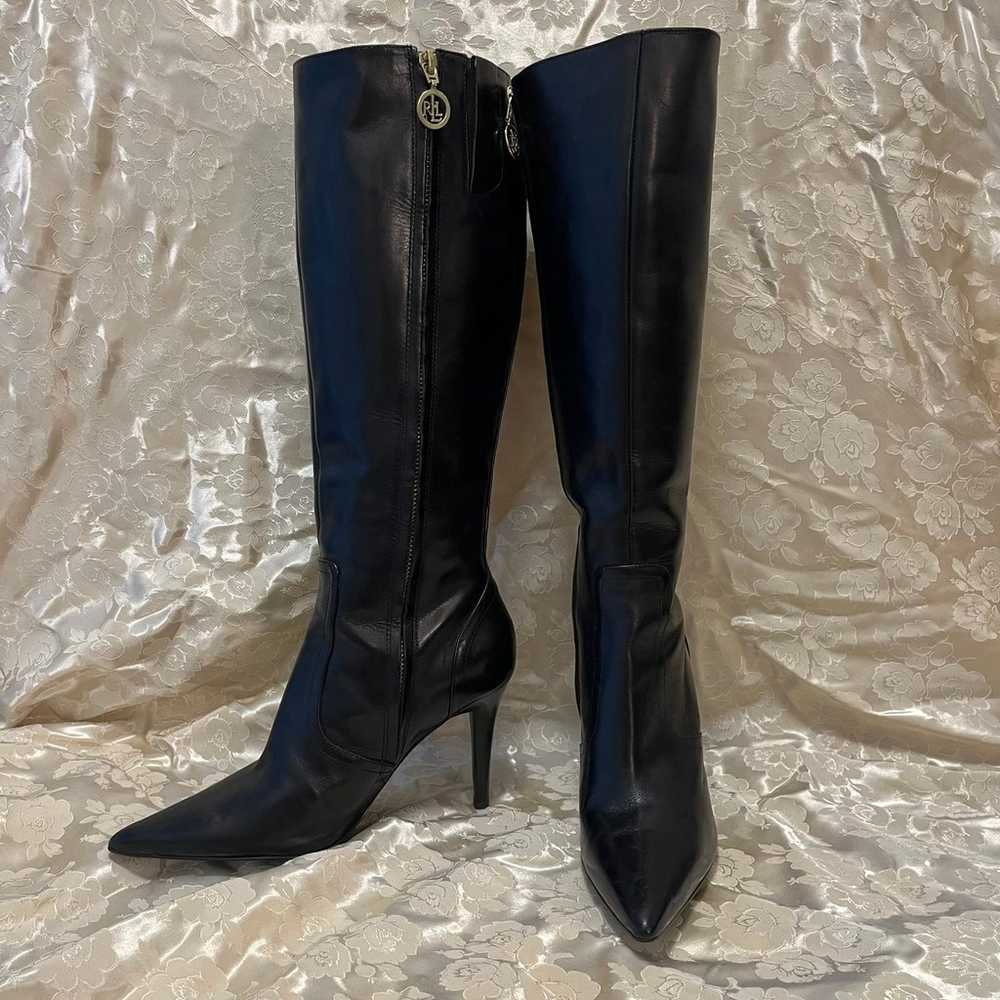 Lauren Ralph Lauren black leather knee high Amari… - image 2