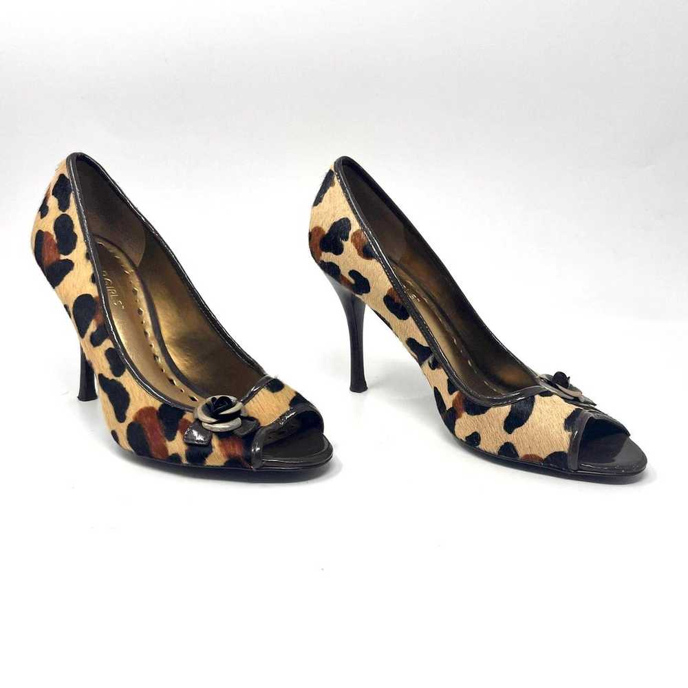 00s BCBGIRLS Vintage Brown Black Leopard Print Pe… - image 1