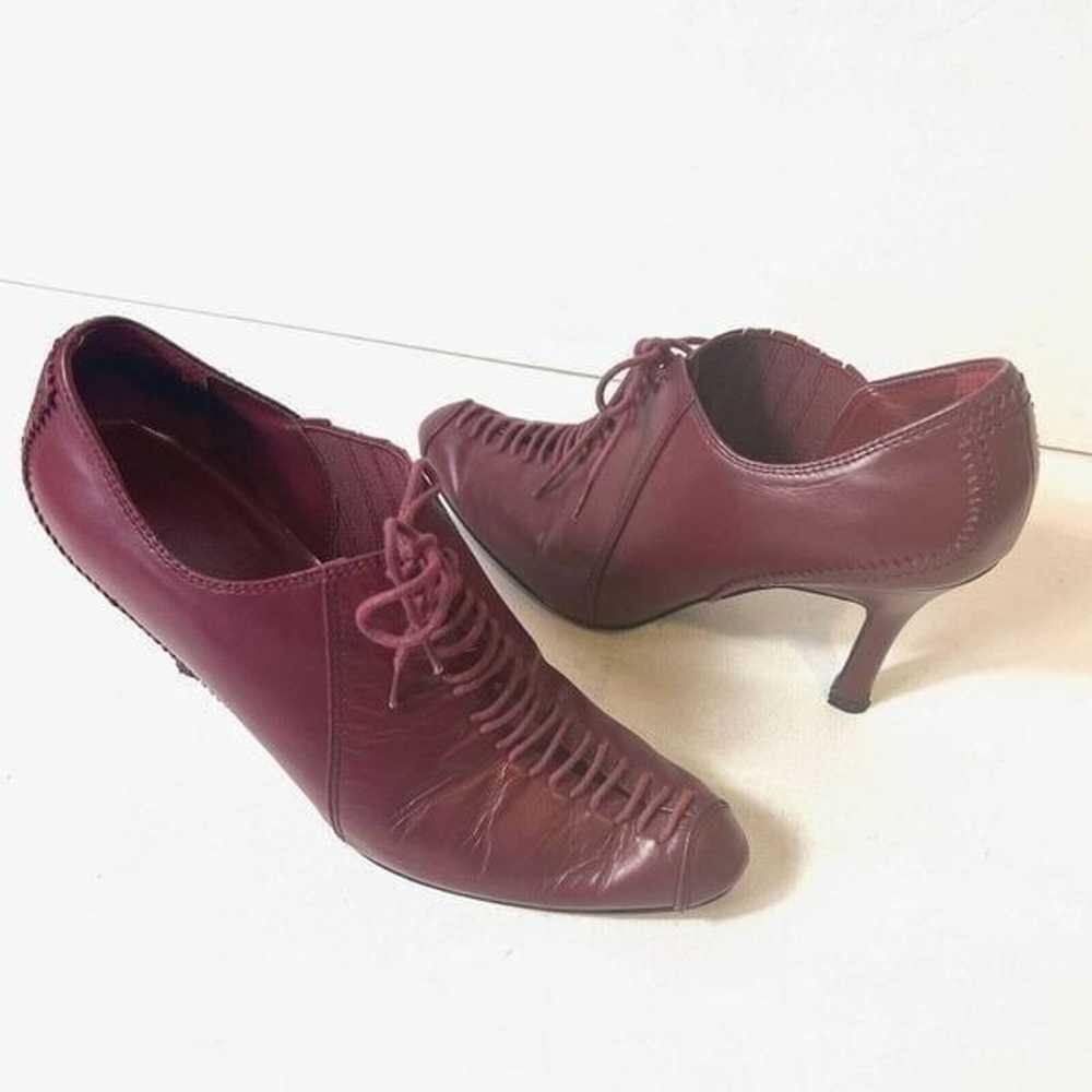 Newport News Burgundy Leather Victorian Style Hig… - image 1