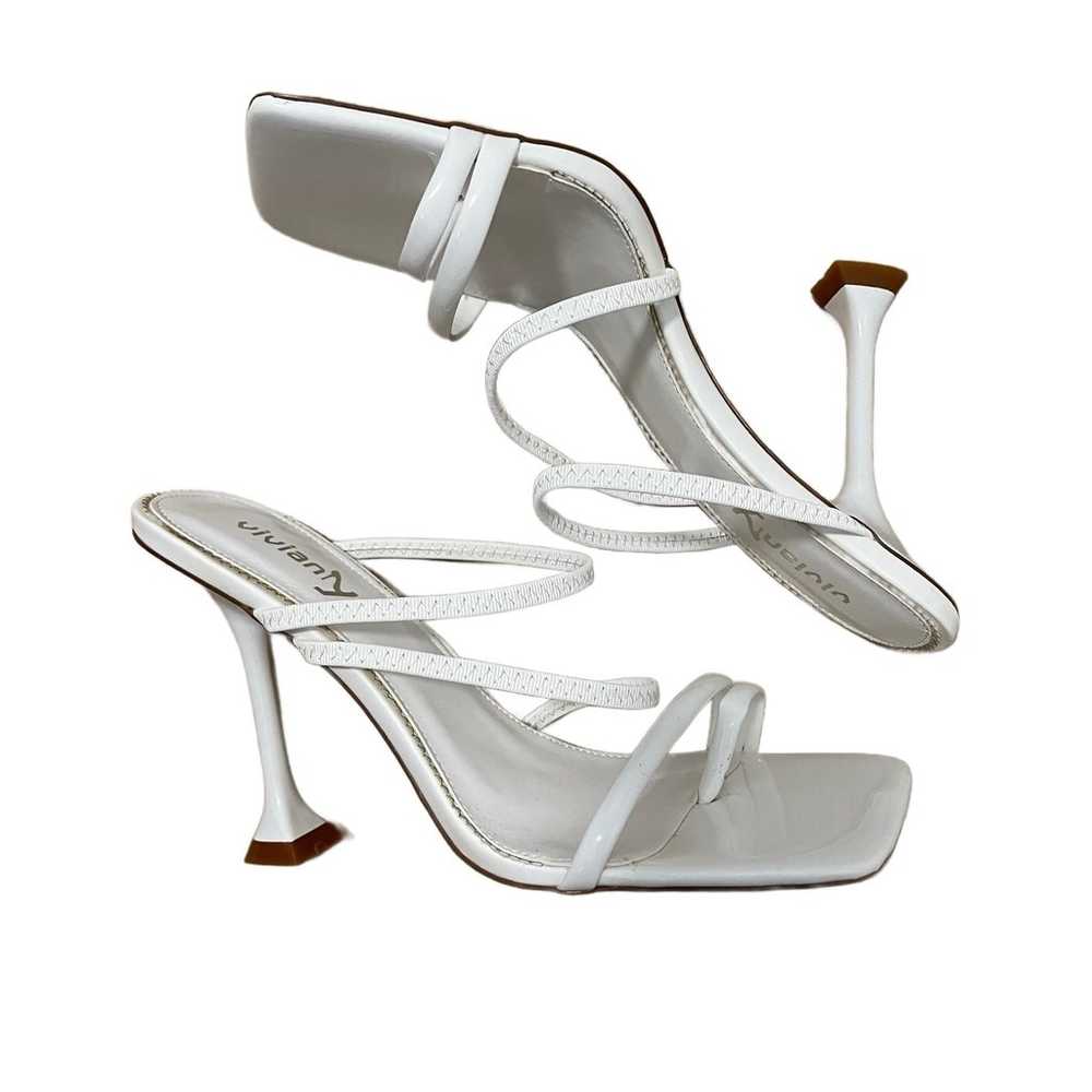 White Square Toe Strappy Mules - image 1