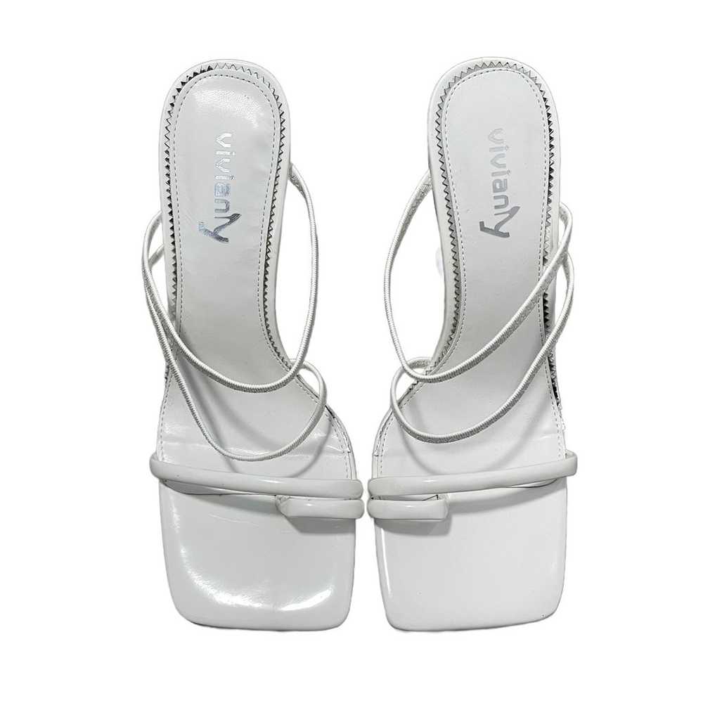 White Square Toe Strappy Mules - image 2