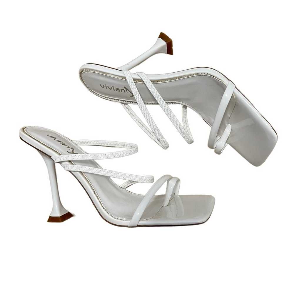 White Square Toe Strappy Mules - image 3