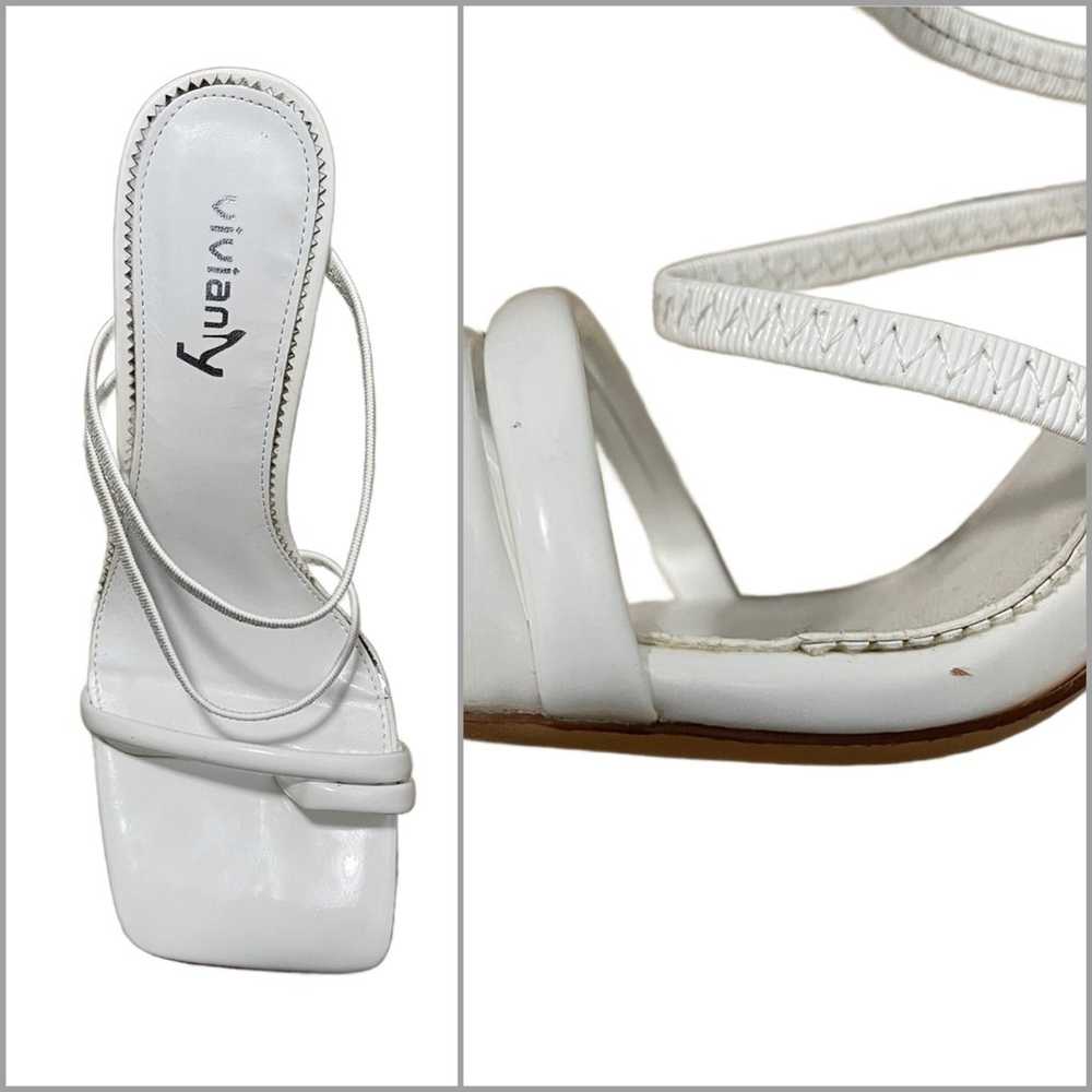 White Square Toe Strappy Mules - image 4