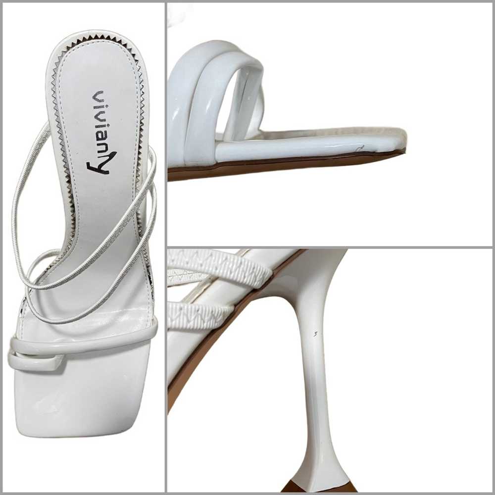 White Square Toe Strappy Mules - image 5