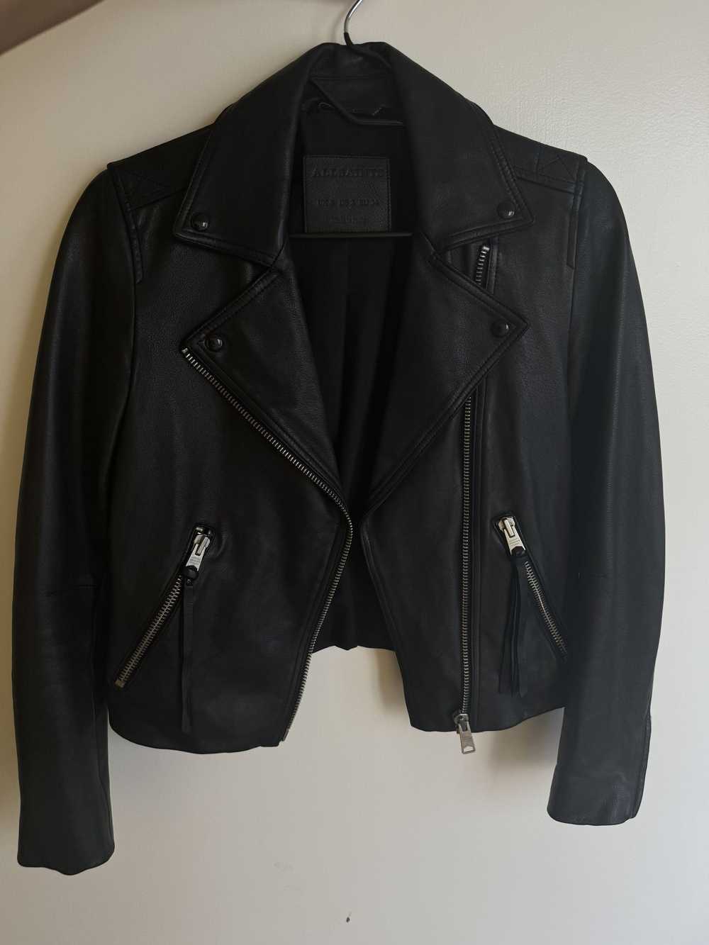 Allsaints Dalby Slim Fit Leather Biker Jacket - image 1