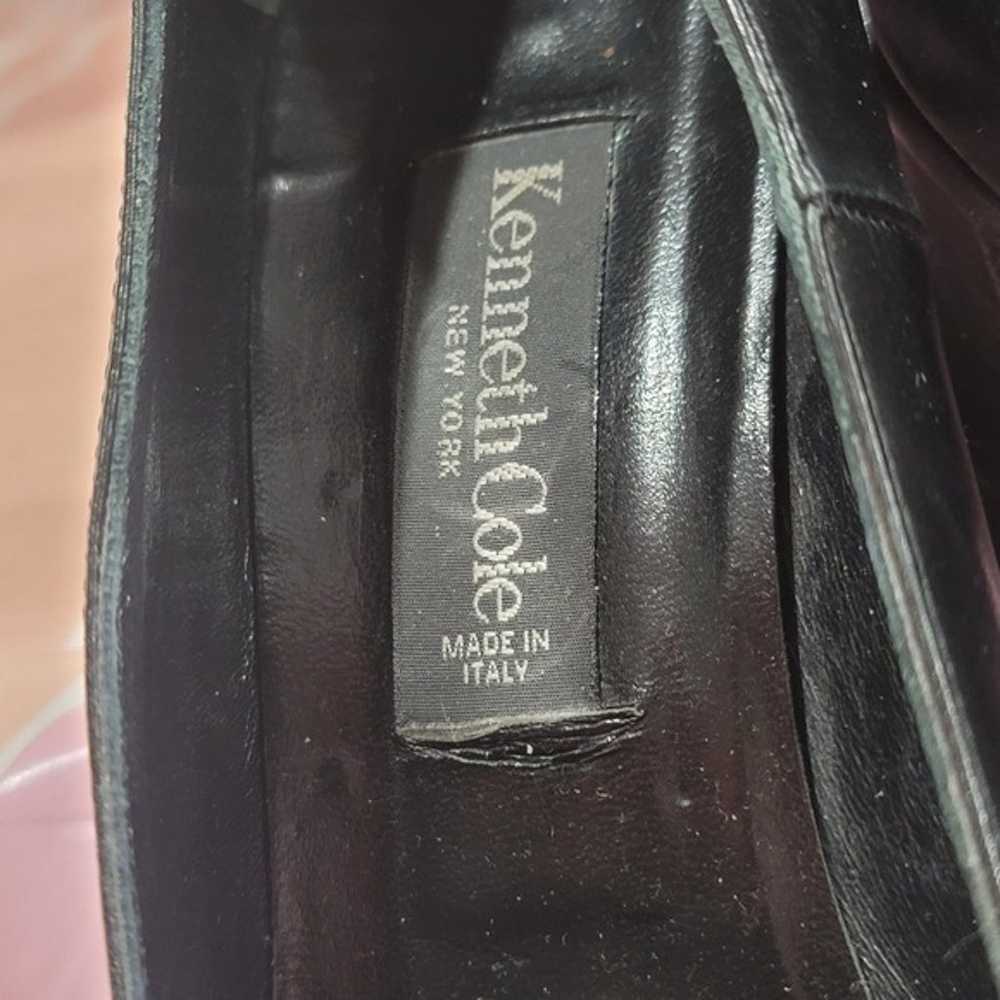 Vintage Kenneth Cole Leather Italy Black  Square … - image 7