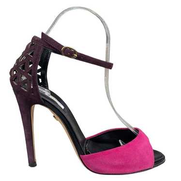 Diane Van Furstenburg Pink Purple Suede Open Toe H