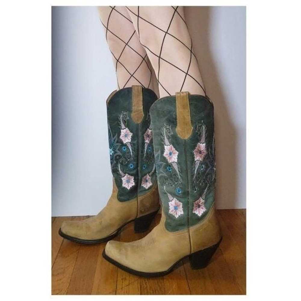 SONORA Double H Floral Embroidered Cowboy Boots - image 1