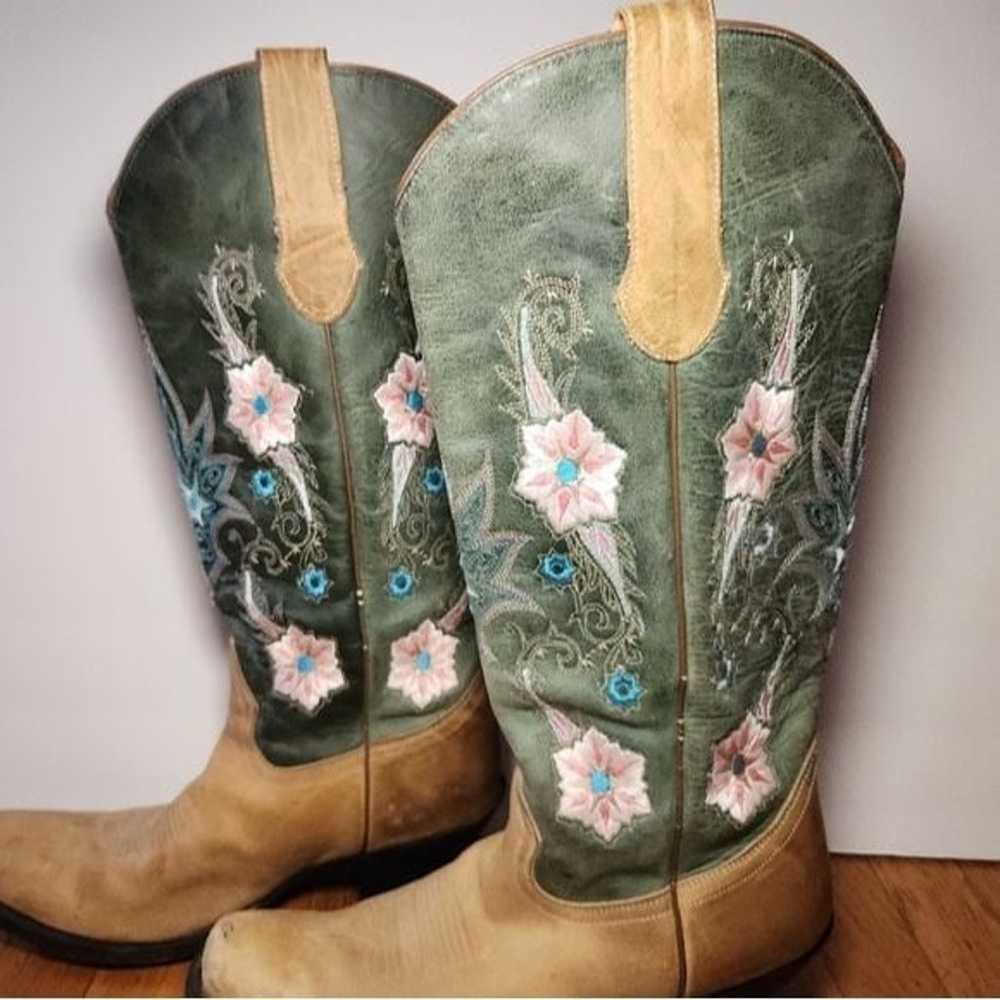 SONORA Double H Floral Embroidered Cowboy Boots - image 3