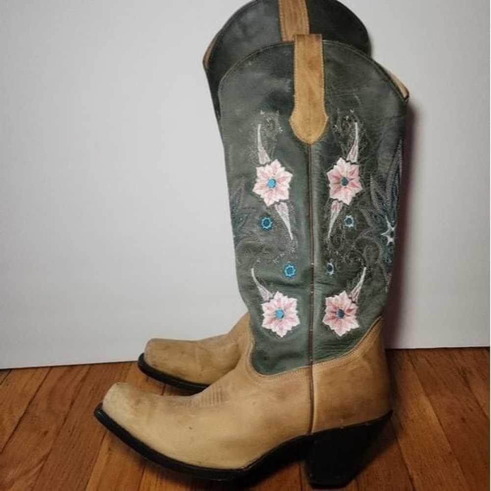 SONORA Double H Floral Embroidered Cowboy Boots - image 9