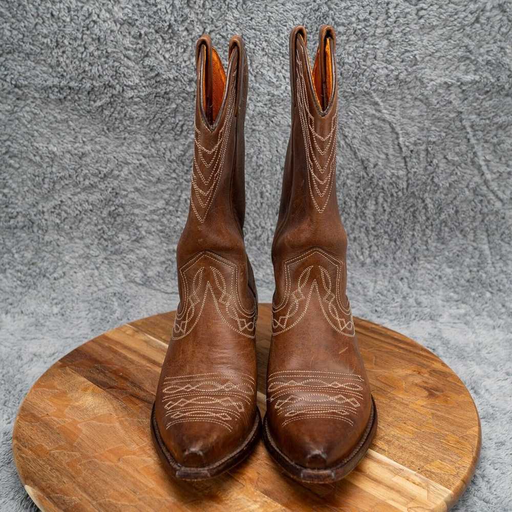 Frye Womens Western Brown Leather Cowgirl Festiva… - image 3