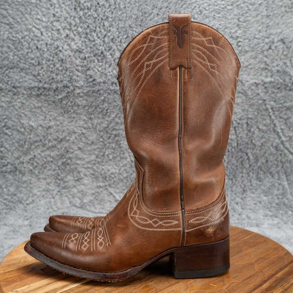 Frye Womens Western Brown Leather Cowgirl Festiva… - image 4