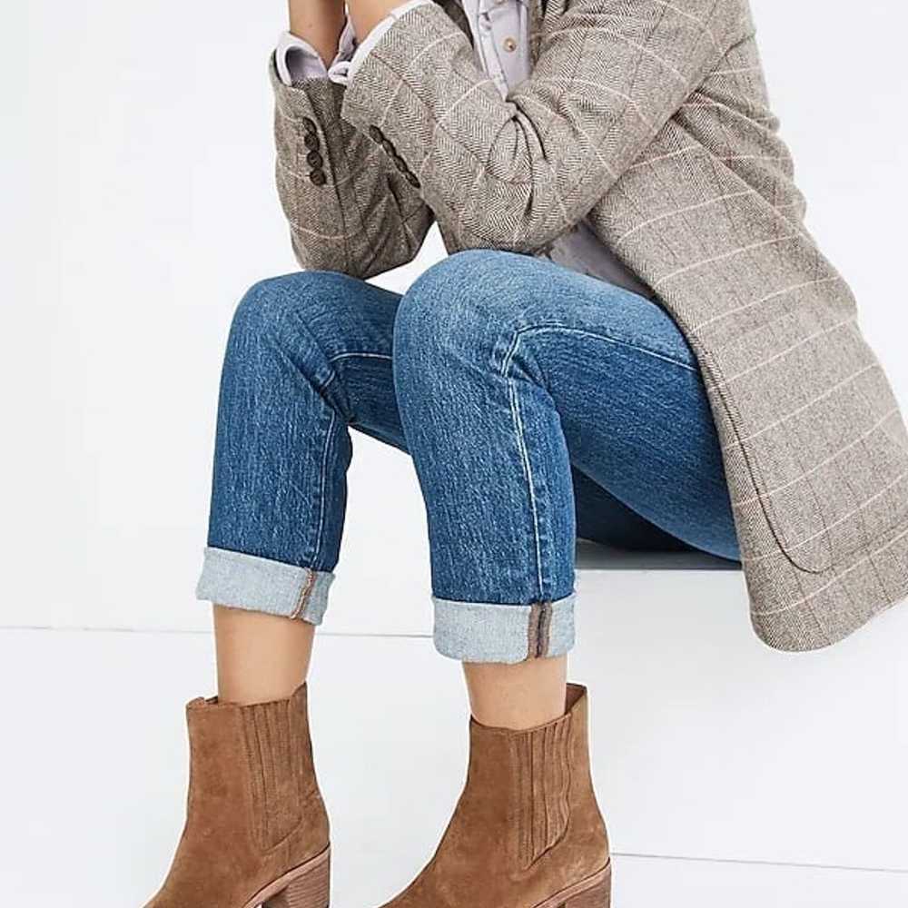 Madewell Autumn High Chelsea Suede Brown Leather … - image 1