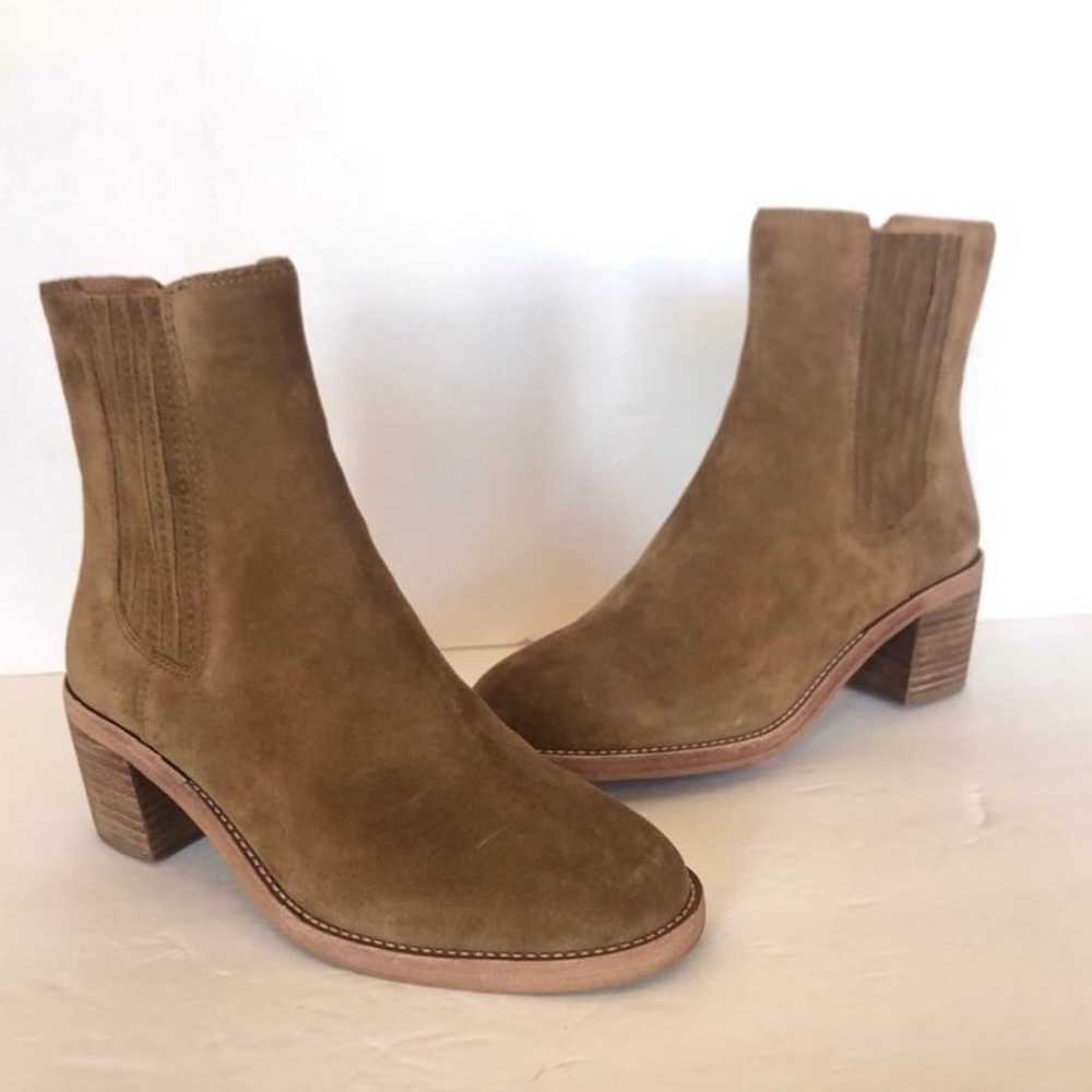 Madewell Autumn High Chelsea Suede Brown Leather … - image 5