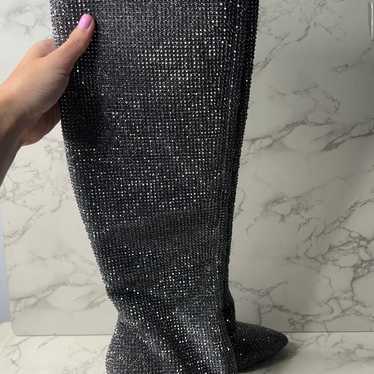 Gianni Bini rhinestoned knee high boots size 6.5  