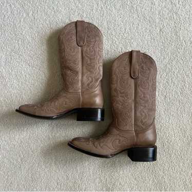 cavender’s women’s light brown leather western boo