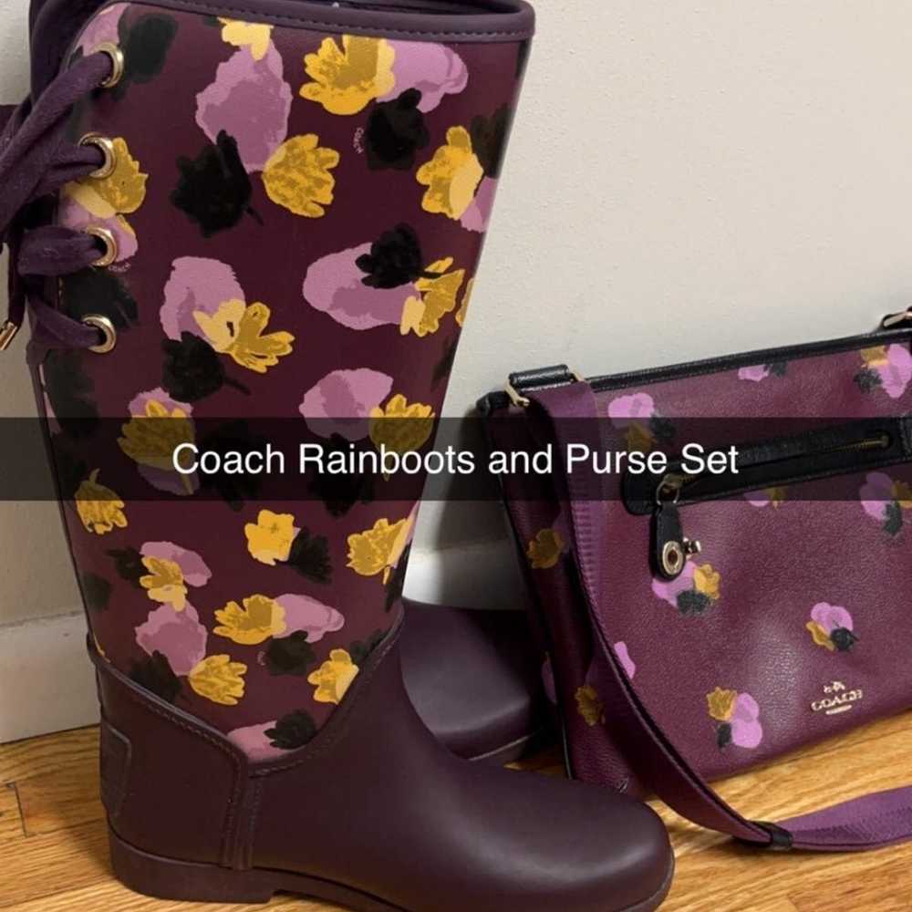 Coach rain boots and matching purse - image 1