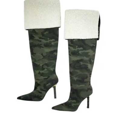 Good American Camo Over The Knee Boots Size 9 Thi… - image 1