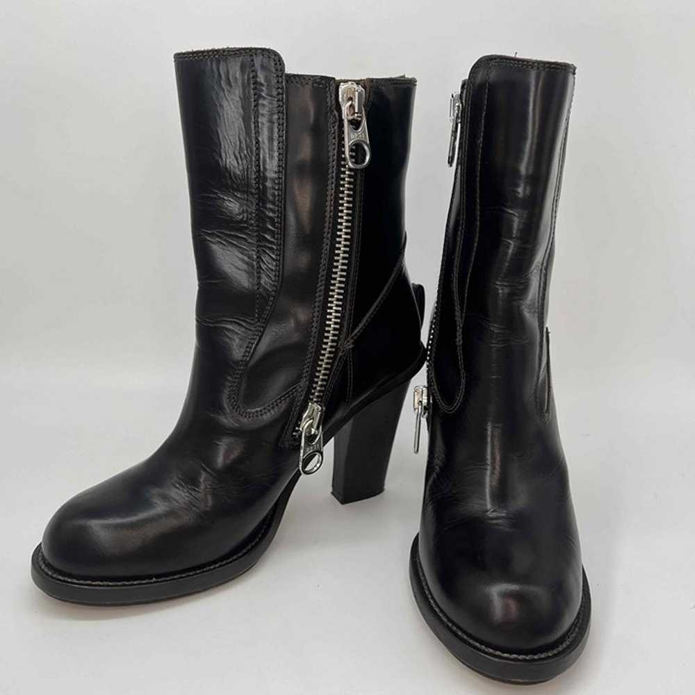 Chloe Betty Brown Leather Moto Zip Boots Size 38 … - image 5