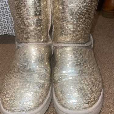 UGG Australia Silver Sequin Boots