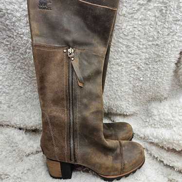 Sorel Addington Waterproof Leather Knee High Heel… - image 1