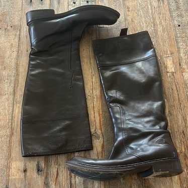 Costume National Brown Leather Riding Boots