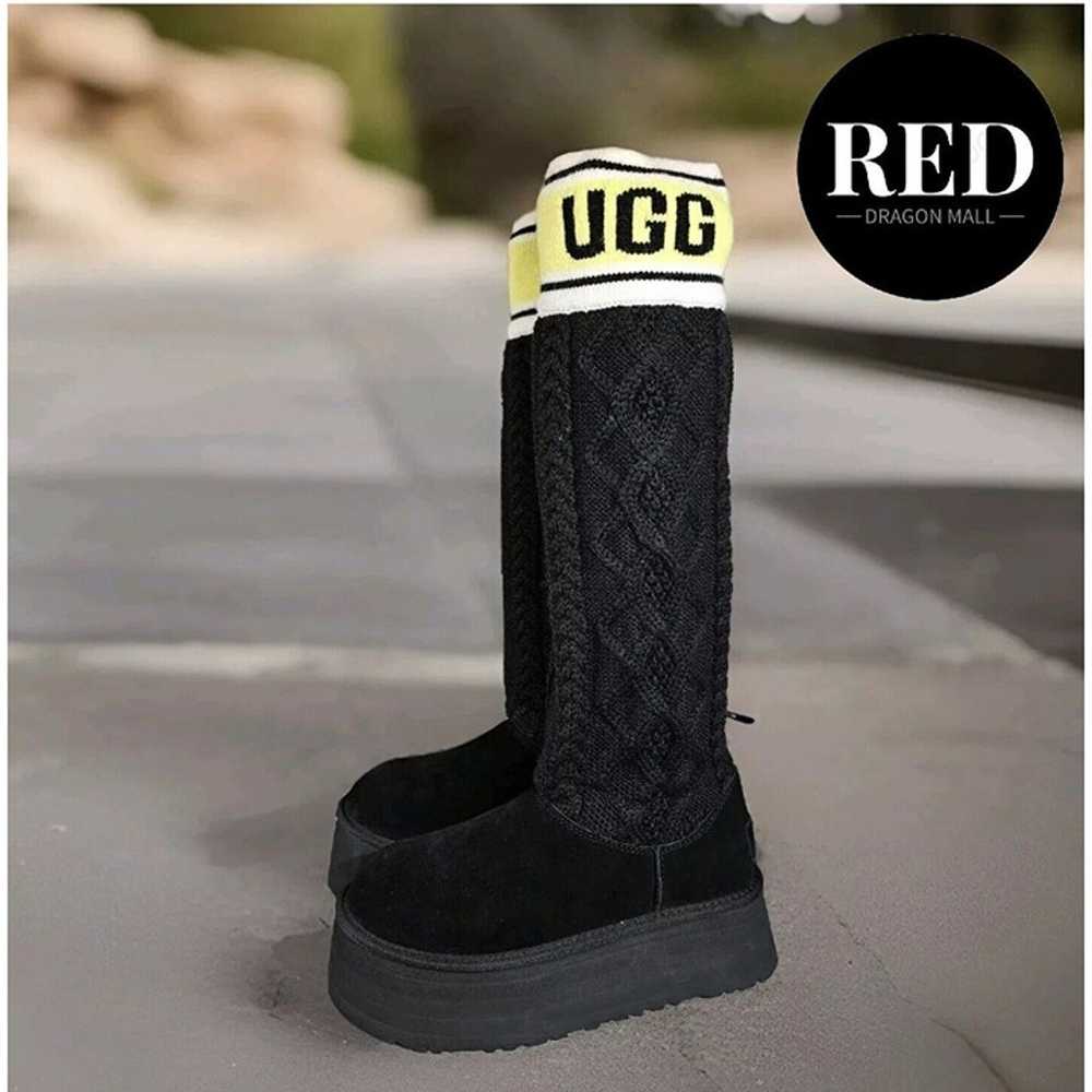 UGG Classic Sweater Letter Platform Suede Black B… - image 10