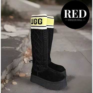 UGG Classic Sweater Letter Platform Suede Black B… - image 1