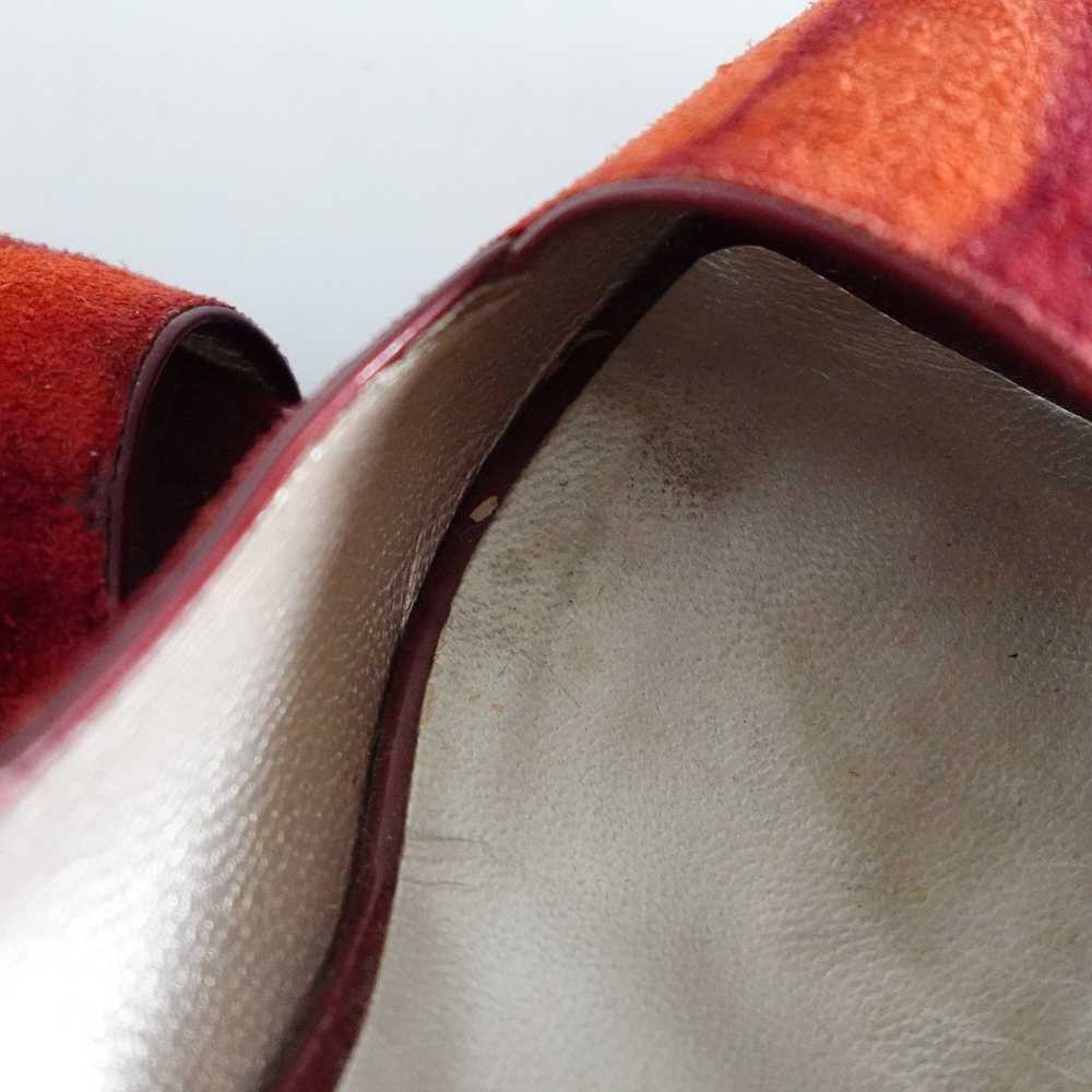 Vtg Salvatore Ferragamo Burgundy Orange Ombré Gra… - image 10