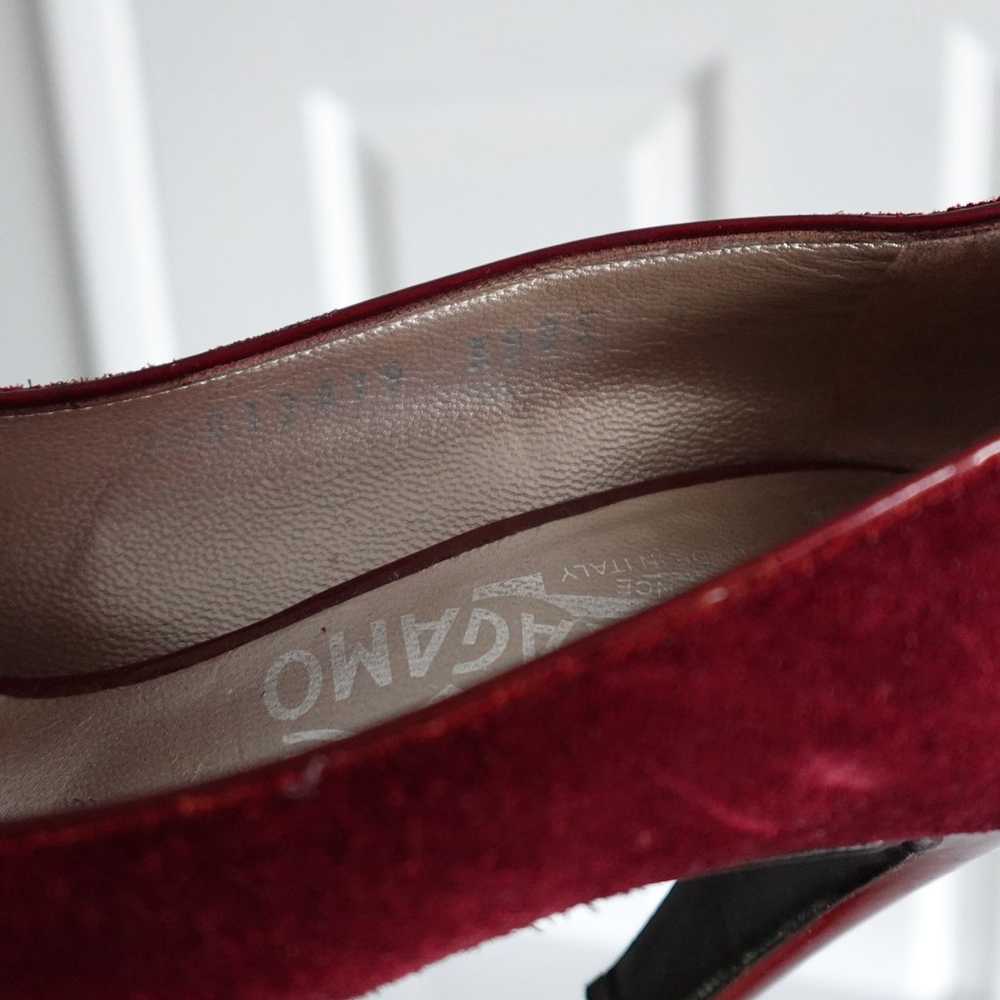 Vtg Salvatore Ferragamo Burgundy Orange Ombré Gra… - image 11