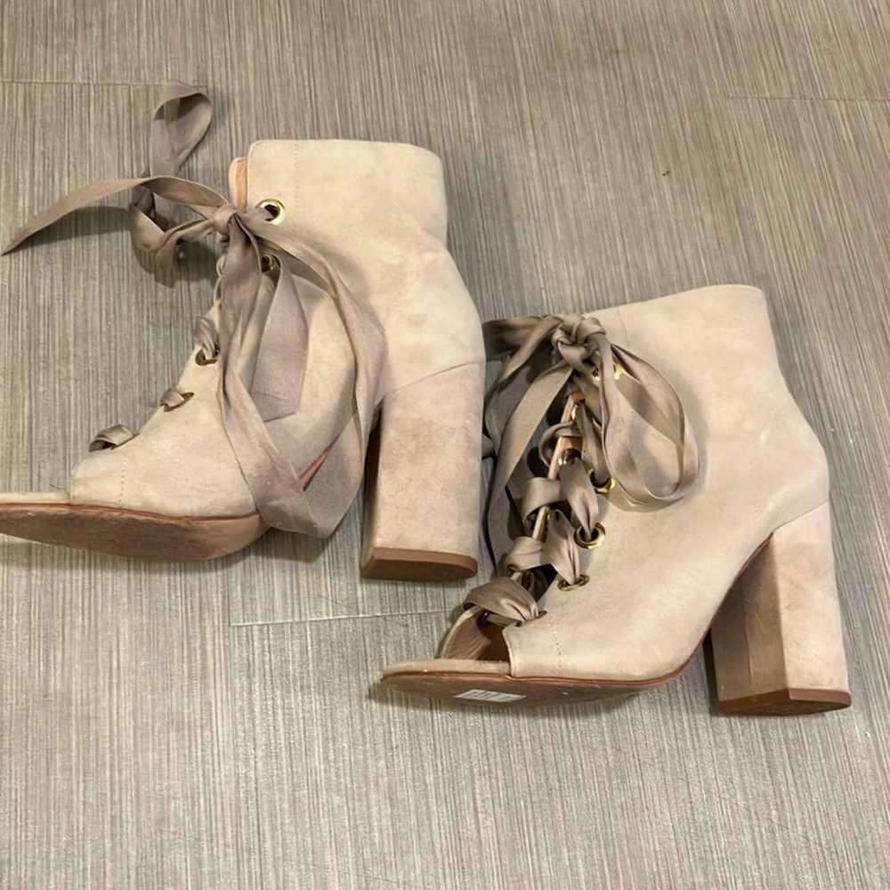 Ulla Johnson Ramona Suede Heeled Booties Lace up … - image 5