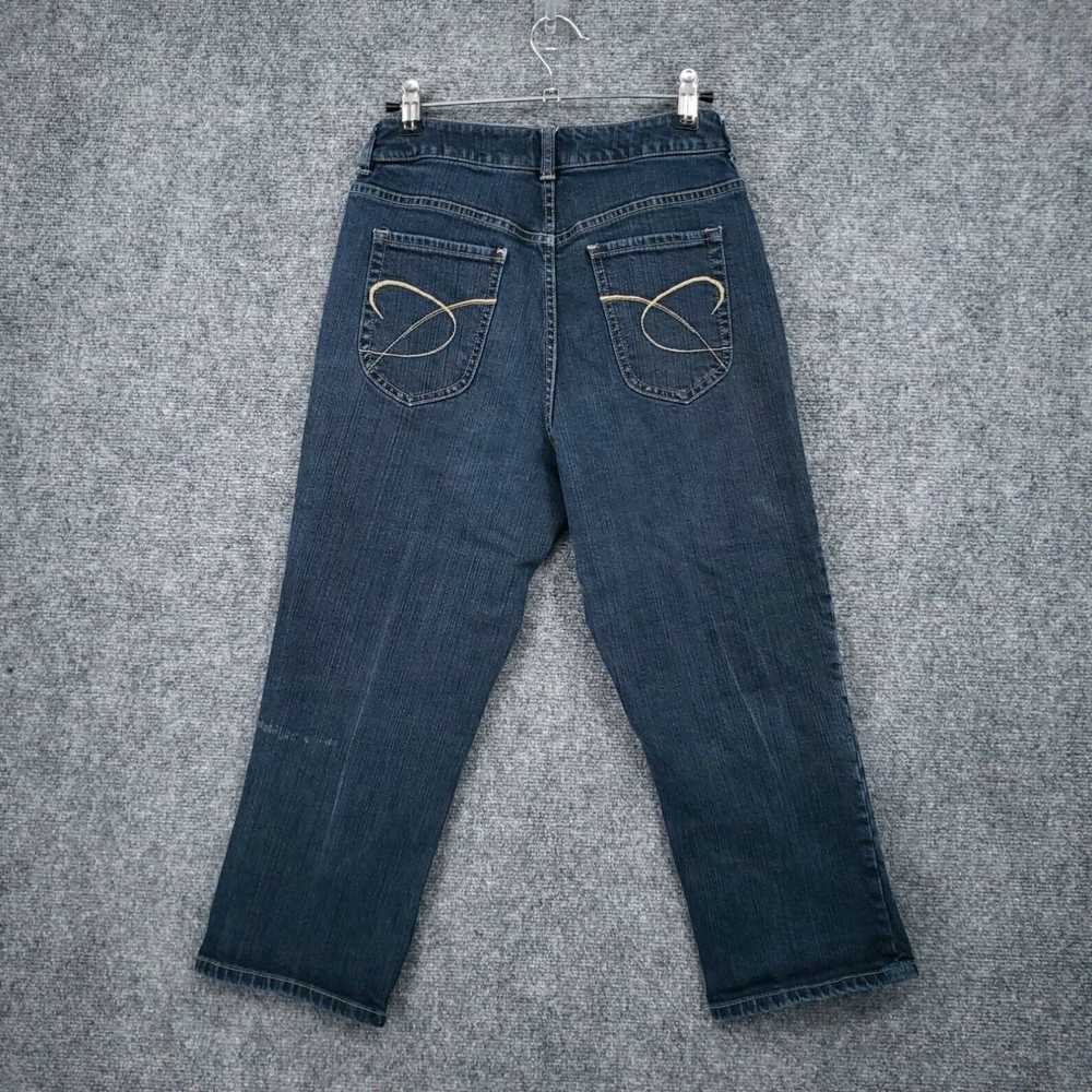 Vintage Platinum Blue Dark Wash Stretch Denim Mid… - image 2