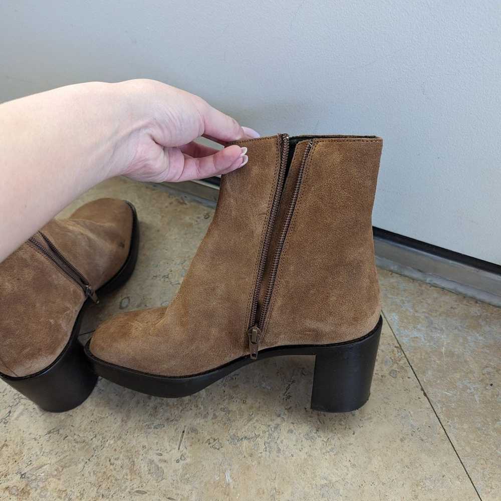 By Far Ellen Cognac Suede Boots Size 37 - image 4