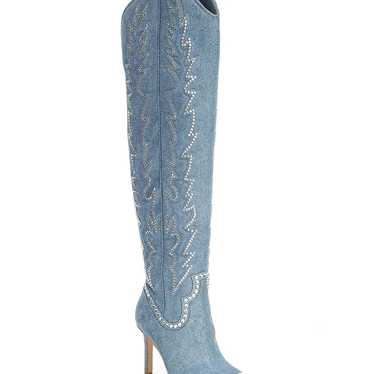 Gianni Bini Katerina Denim Rhinestone Over-the-Kne