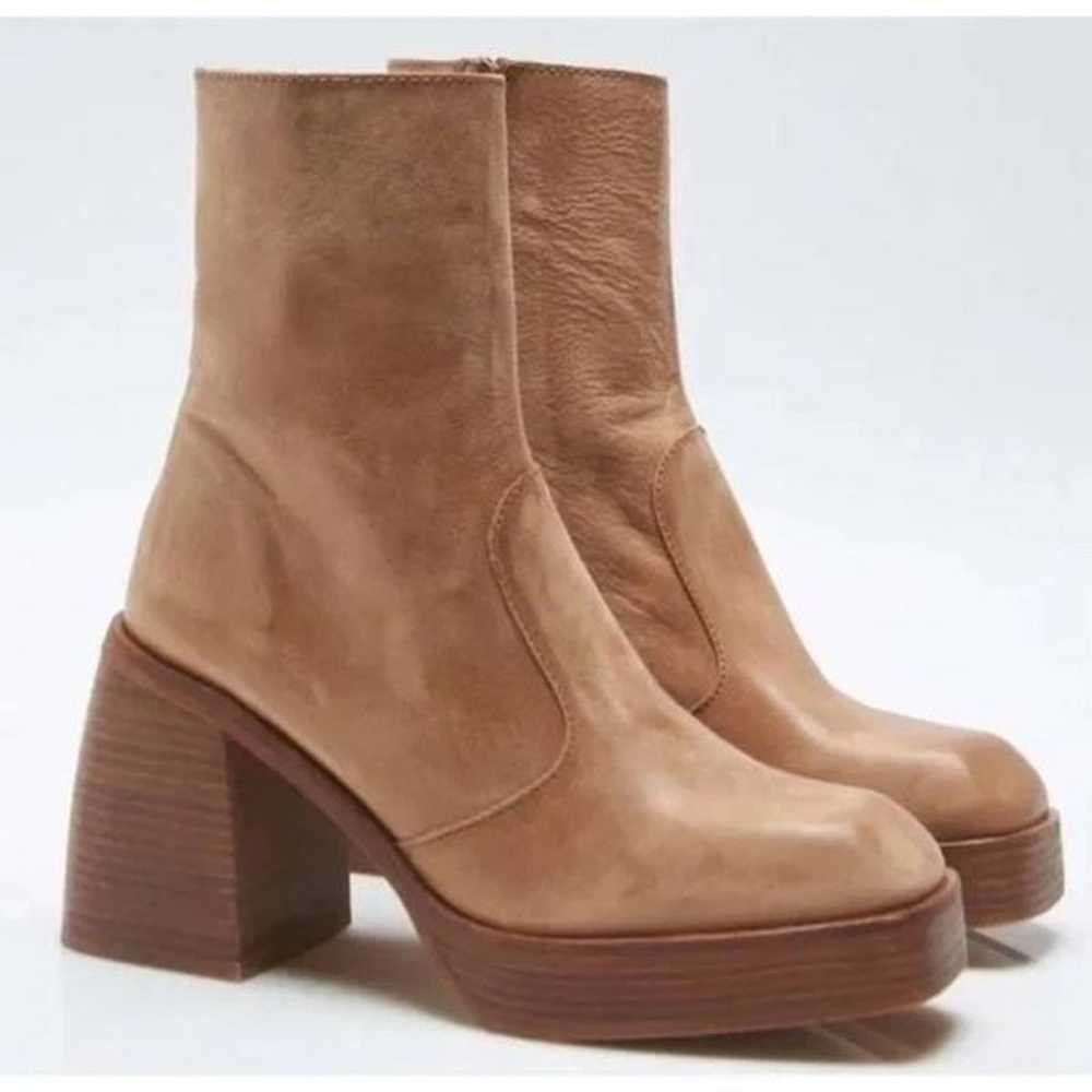 New Free People Ruby Platform Leather Boots Size … - image 1