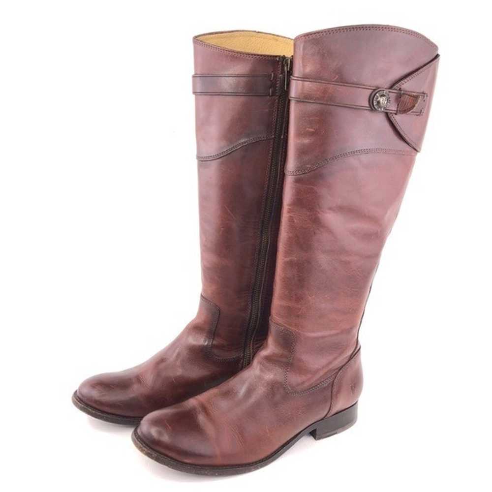 Frye Molly Button Brown Leather Tall Riding Boots… - image 3