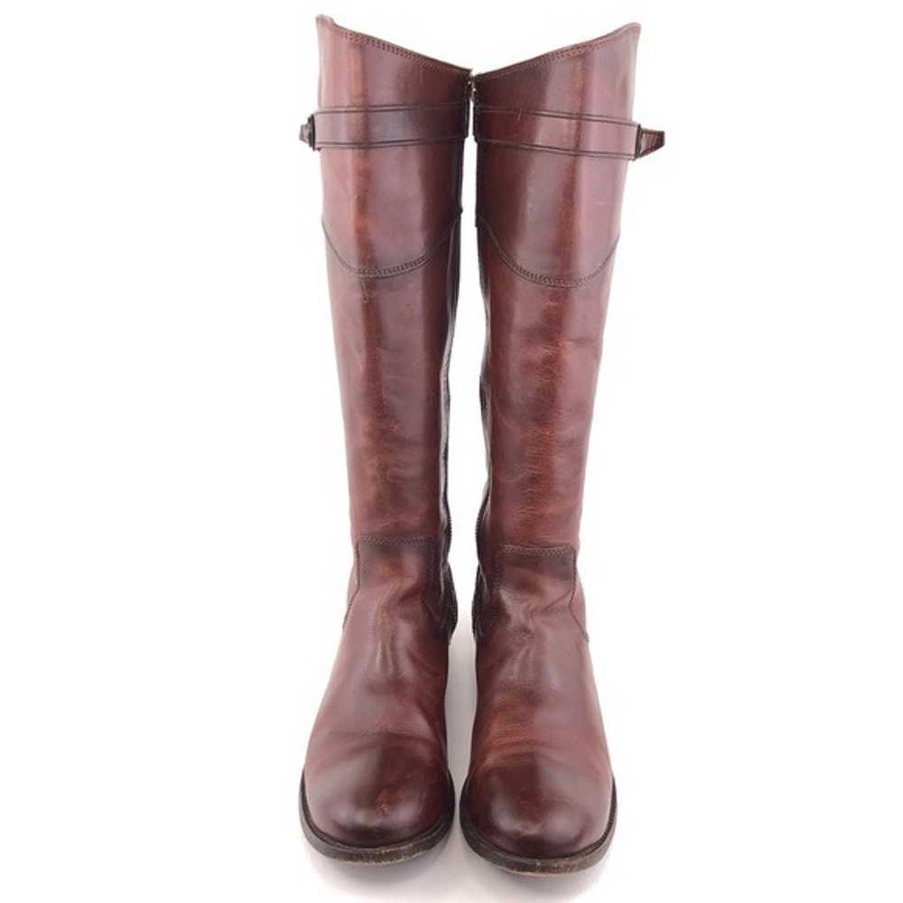 Frye Molly Button Brown Leather Tall Riding Boots… - image 4