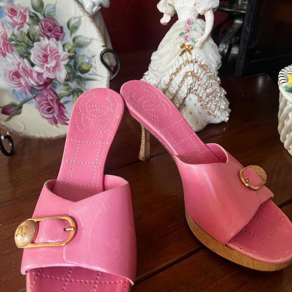 “CHANEL” PINK slides heels , size 38EUR/8US ,pret… - image 10