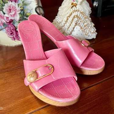 “CHANEL” PINK slides heels , size 38EUR/8US ,pret… - image 1