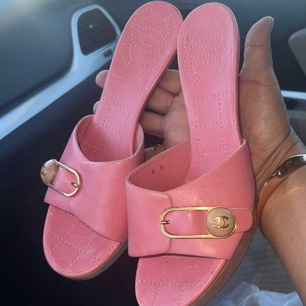 “CHANEL” PINK slides heels , size 38EUR/8US ,pret… - image 5