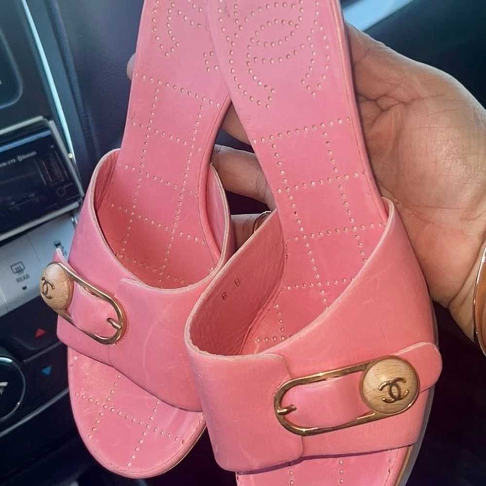 “CHANEL” PINK slides heels , size 38EUR/8US ,pret… - image 6