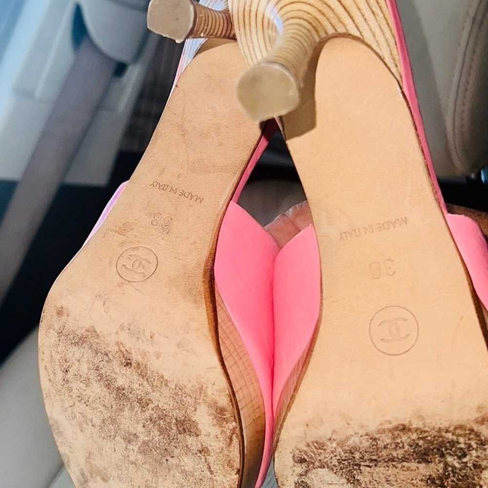 “CHANEL” PINK slides heels , size 38EUR/8US ,pret… - image 9