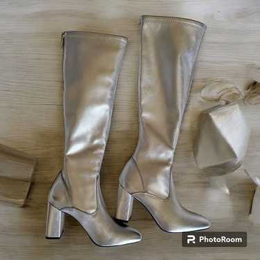 FRANCO SARTO Katherine High Shaft Boots Silver Fa… - image 1