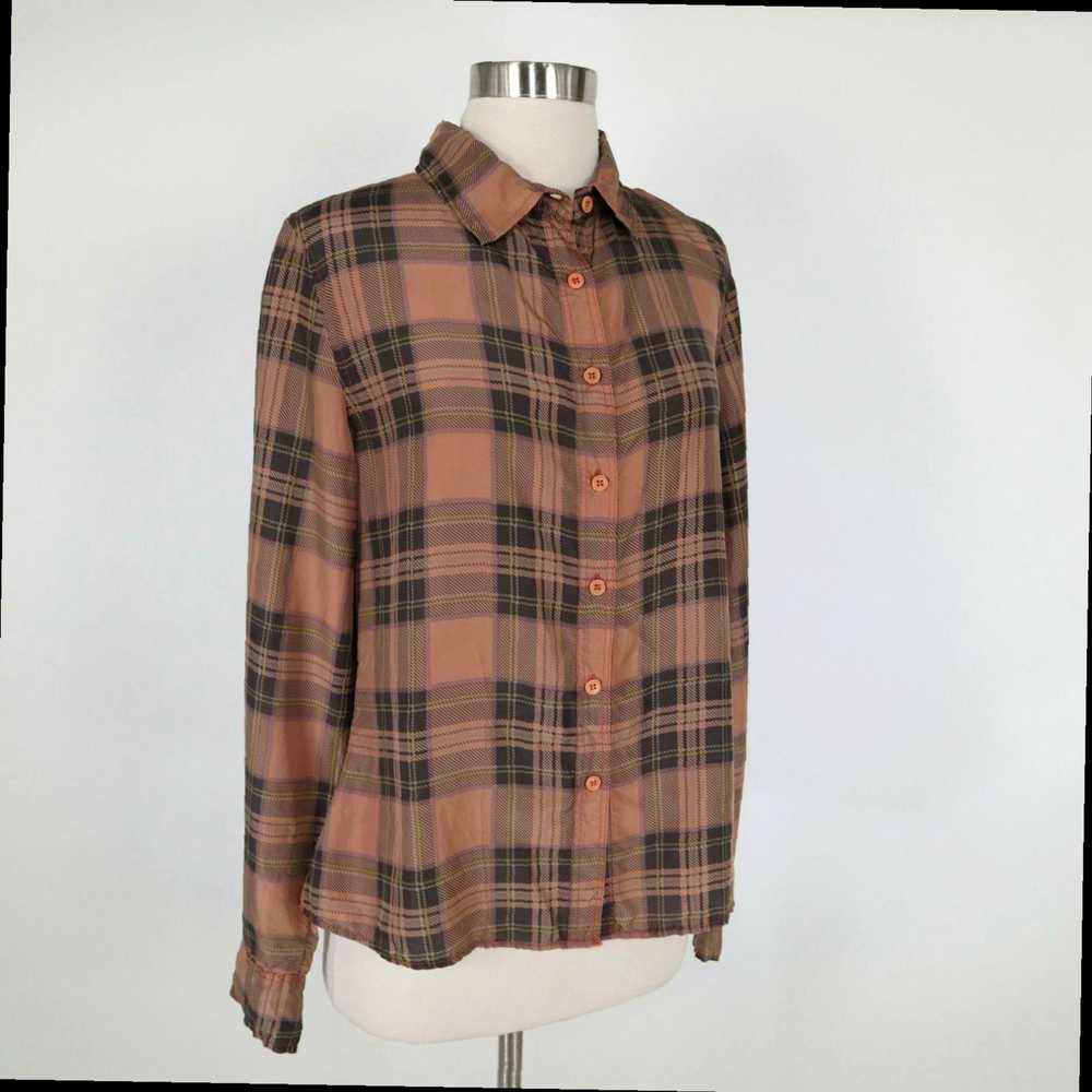 Brandblack Silk Blouse Button Up Plaid Top for Wo… - image 3