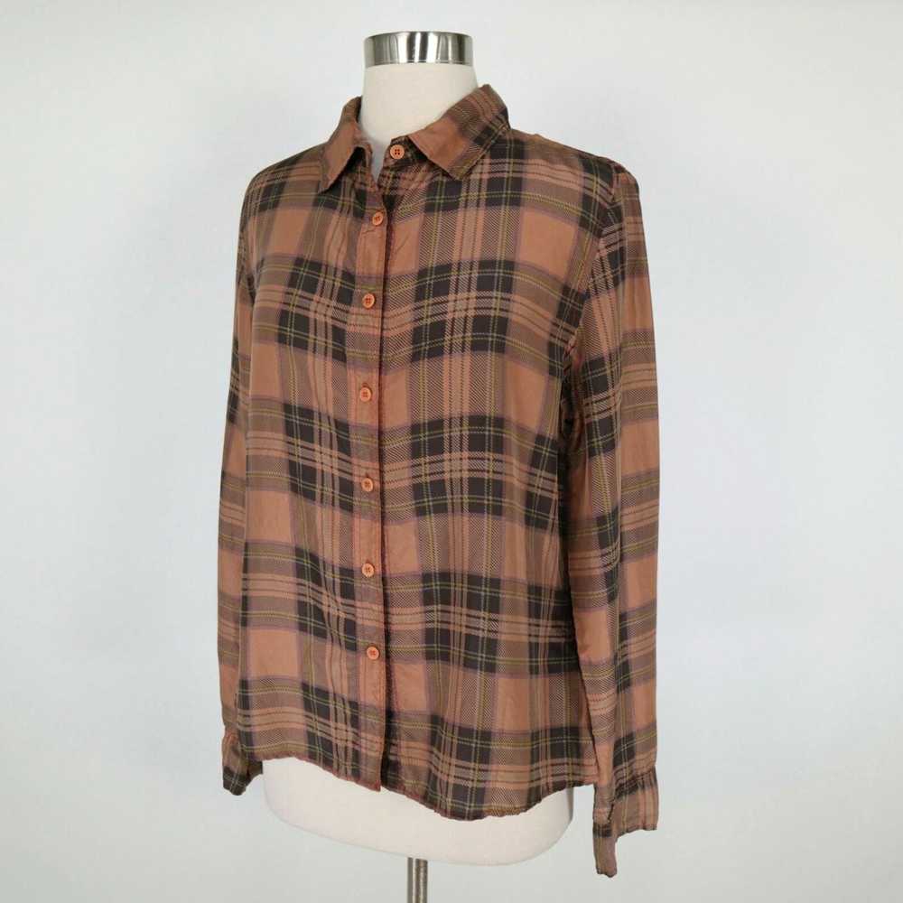 Brandblack Silk Blouse Button Up Plaid Top for Wo… - image 5