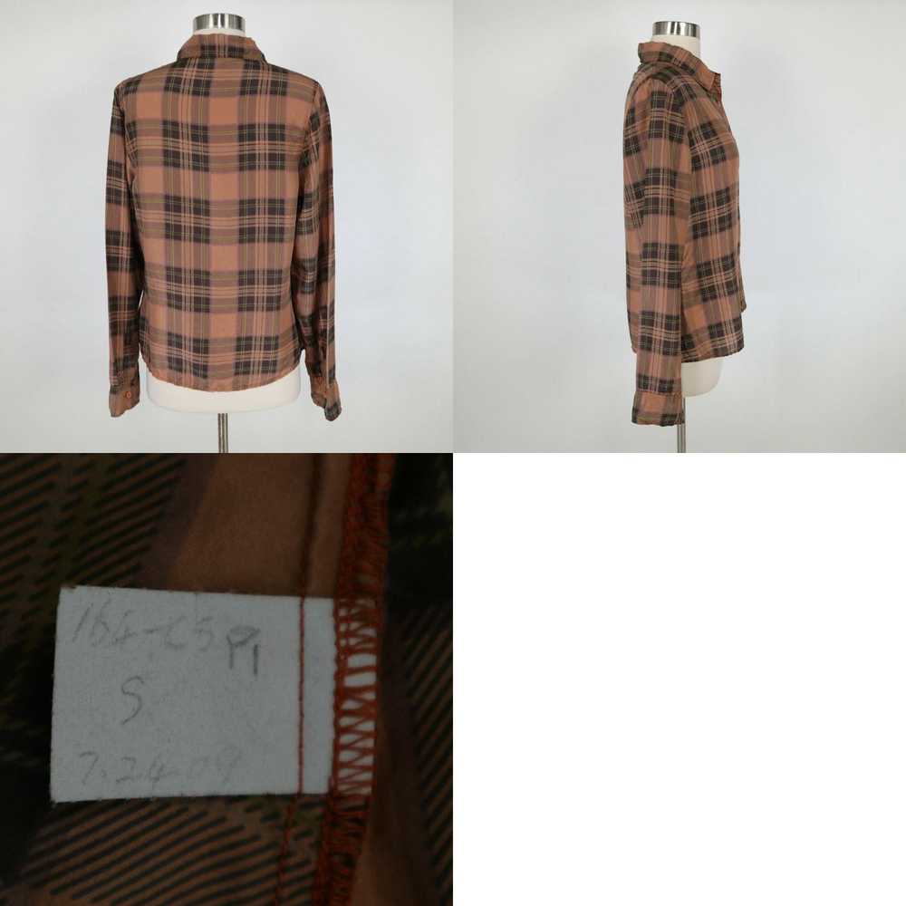 Brandblack Silk Blouse Button Up Plaid Top for Wo… - image 8