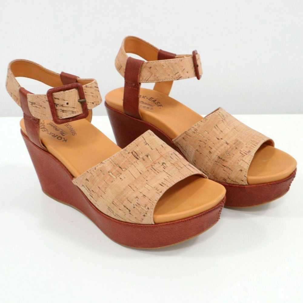 Vintage Brown Cork Ankle Strap Kork-Ease Keirn Pl… - image 1